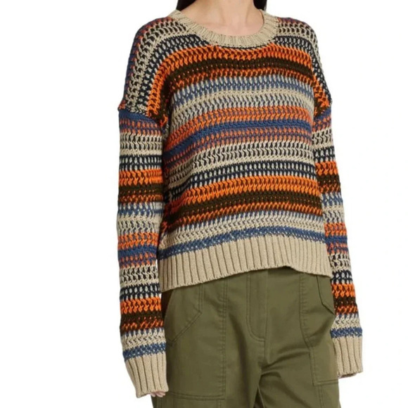 NSF
Blayne Crocheted Striped Sweater - Picture 1 of 5
